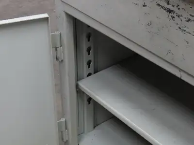 Strong Hold Extreme Duty 12 GA Shop Desk 1 Drawer Riser Shelf 36x28x54"