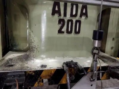 220 TON AIDA MODEL #NCI-200(2) GAP FRAME PRESS, 12.59" STROKE: STOCK #22210