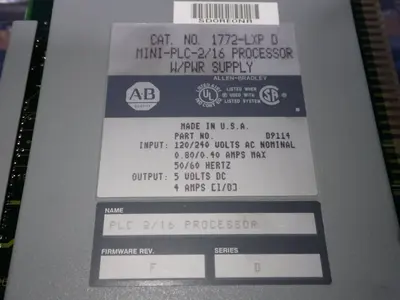 Used ALLEN BRADLEY 1772LXP PLC Processors Ohio US | HGR 24 #785524