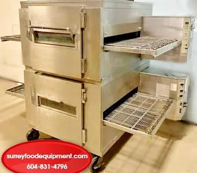 LINCOLN IMPINGER 1450 & 1200, DOUBLE STACKED NAT GAS, 32"W CONVEYOR PIZZA OVEN -