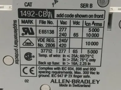 USED ALLEN BRADLEY 1492-CB1/G040 SER B