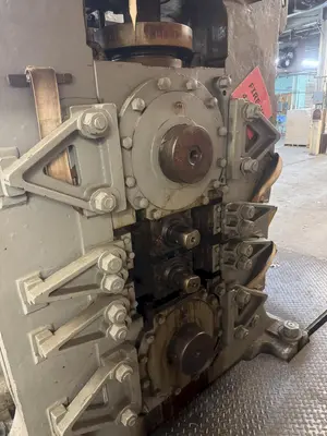 20" WIDE X 22" ROLL DIAMETER 4-HI BLISS 100 HP POWERED ROLLING MILL. STOCK # 0886025