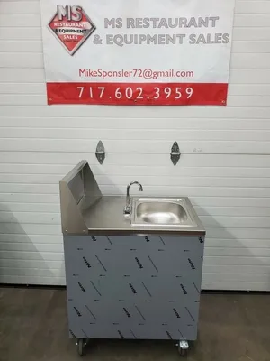 QualServe WMSC24MS Stainless Steel Portable Sink Hot Water