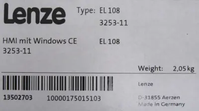 NEW SEALED LENZE 3253-11 TOUCHSCREEN DISPLAY 8" HMI 24VDC W/ WINDOWS CE EL108