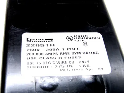 NEW FERRAZ SHAWMUT 22051R FUSE BLOCK 200A 250V