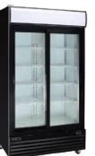 46.5" wide 2 Sliding door glass front display refrigerator