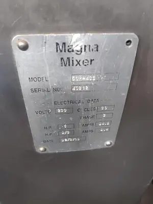 USED MAGNA HIGH SPEED SINGLE ARM MIXER-, MDL 50H-4C1 MAGNA HIGH SPEED SINGLE ARM MIXER-, MDL 50H-4C1