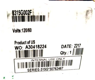 NEW SEALED ASCO 8315G002F SOLENOID VALVE 120/60V