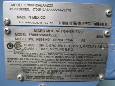 USED Micro Motion 5700 R12 ABAAZZZ AAZZZTG