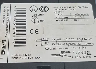 Used Siemens 3RH2140-1BB40 PLC Contactors South Carolina US | Palmetto Automation #1160047