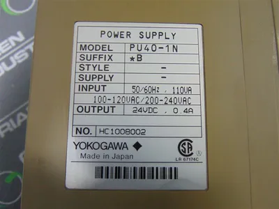 Yokogawa PU40-1N Power Supply Module Suffix*B Used
