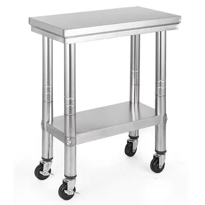 12" x 24" Stainless steel work table - on wheels - BRAND NEW - FREE SHIPPING