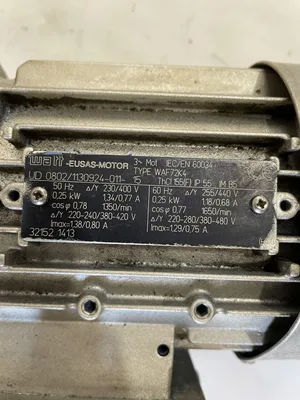 ZIMM SHZ-25-MF-160-150 0.25kW Gear Drive/Speed Reducer 1350/1650RPM 3PH