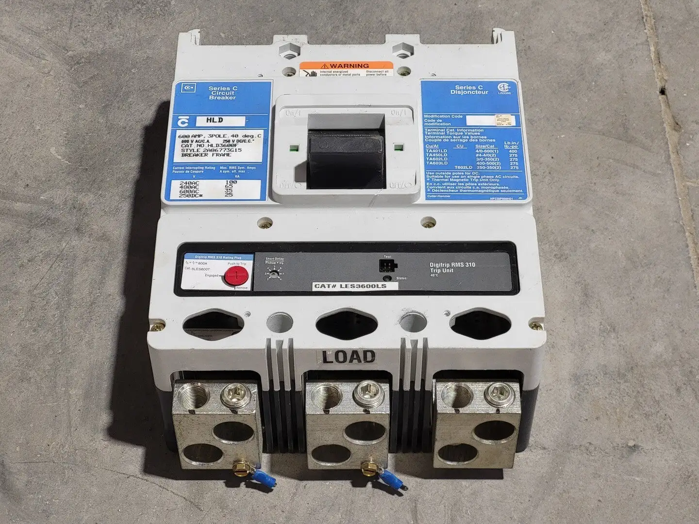 USED CUTLER-HAMMER HLD3600F