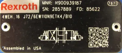 NEW REXROTH R900939187 VALVE 4WEH16J72/6EW110N9ETK4/B10 R900912188