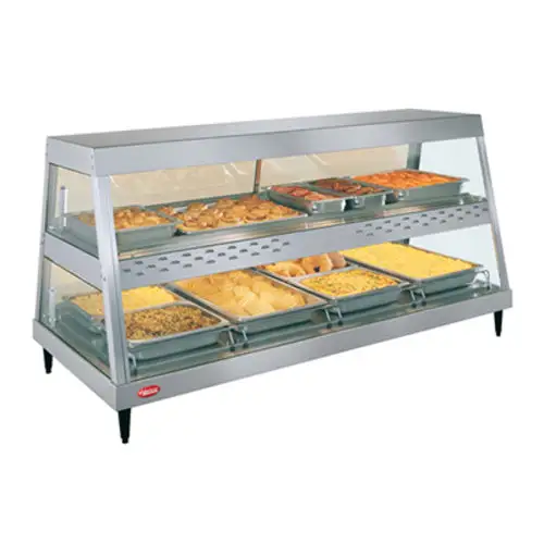 Hatco GRHD-4PD 58 1/2" Full Service Countertop Heated Display Case - (2) Shelves, 120v