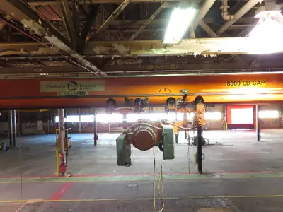 Cleveland Tramrail P&H 4 Ton Single Girder Underhung Bridge Crane 34' 10" Span