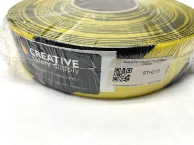 NEW SAFETYTAC HAZARD FLOOR MARKING TAPE BLACK ON YELLOW 2" X 100'