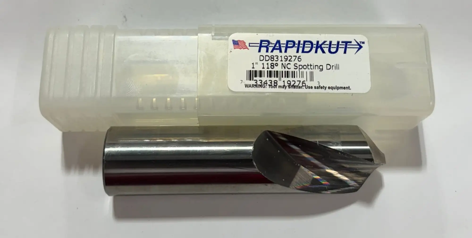 RapidKut 1" Solid Carbide 118 Degree NC Spotting Drill USA Made