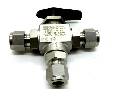 NEW HAM-LET H6800SSL3/8IPST 3 WAY BALL VALVE