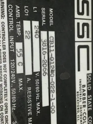 USED BARBER COLMAN CB11-01240-022-1-00