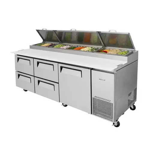 Turbo Air TPR-93SD-D4-N 93" Super Deluxe Pizza Prep Table w/ Refrigerated Base, 115v