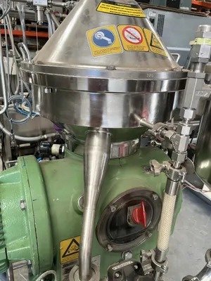 Westfalia CSC 6-06-476 hydro-hermetic clarifier skid, 316L SS.