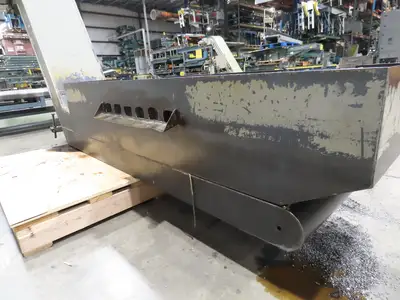 Enomoto Hinge Belt CNC Chip Conveyor 16"x 62" Infeed 43" Discharge 220V 3PH