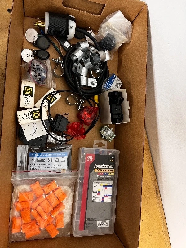 Assorted Electrical Parts and Hardware Lot with Terminal Kit and Connectors