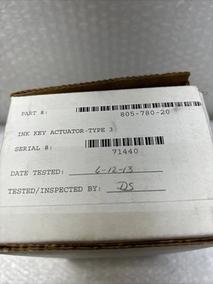 ** Preowned Ink Key Actuator P/N 805-780-20 For Web Printing Controls Overload#