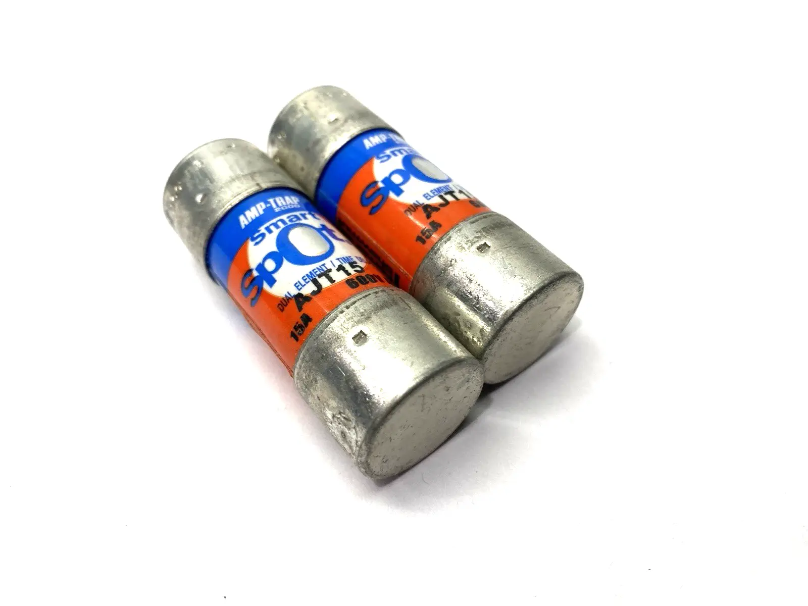 USED FERRAZ SHAWMUT AMP-TRAP DUAL ELEMENT TIME-DELAY FUSE 600VAC 15A LOT OF 2