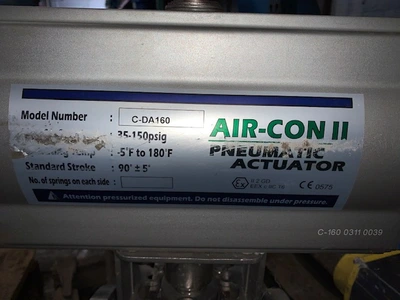 6x4 - 150# Flo-Tite Ball / V-Ball Valve Air Operated Unused