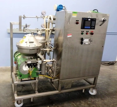 Westfalia CSC 6-06-076 hydro-hermetic clarifier skid, 316L SS.