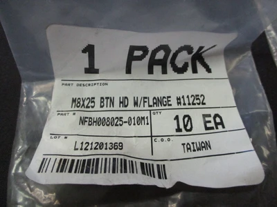 Unused NFBH008025-010M1 Bolts with Flange #11252 (QTY 14)