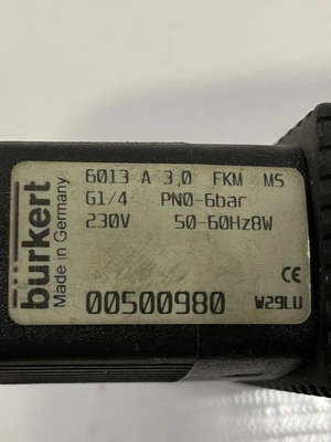 Burkert W2YLP 126125D 00500980 2/2 Way Direct Acting Plunger Solenoid Valve 230V