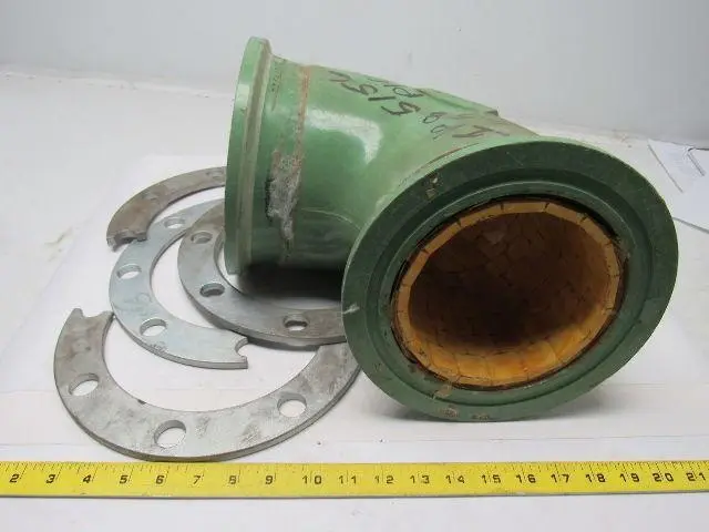 Fibercast 255C X 6" 90° Fiberglass Elbow Flanged Ceramic Tile Lined