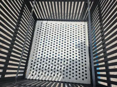 USED CUSTOM DESIGNED & FABRICATED MILD STEEL SQUARE RETORT BASKET