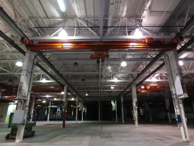 Cleveland Tramrail P&H 6 Ton Single Girder Underhung Bridge Crane 35' 10" Span