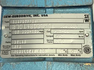 New | in-Stock SEW-EURODRIVE Gear Motor 1700RPM .5HP 60Hz w/ SA47DT71D4 Gear Box Gearmotors Michigan US | Maverick Industrial Sales #1389614