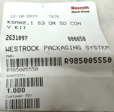 NEW REXROTH R985005550 KSM02.1 S3 OR SD CONV KIT 2631097
