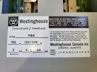 Used WESTINGHOUSE NBA Switchgears British Columbia CA | Lenmark #835636