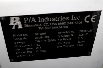 8.7" x .078" PA SERVO FEEDER