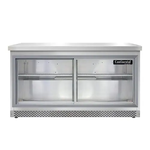 Continental SW60NSGD-FB 60" Worktop Refrigerator W/ (2) Sections, 115v