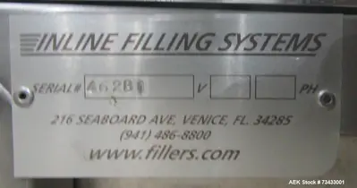 USED INLINE FILLING SYSTEMS COMPLETE L