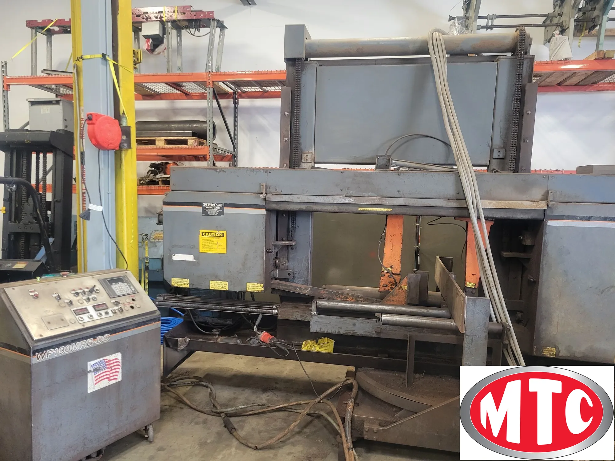 HEM WF190MRB-DC, Mitering, Double column, Semi-Auto., 25" X 44" Bandsaw with 2" blade