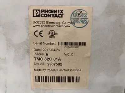 New | in-Stock 2017 PHEONIX CONTACT TMC 82C 01A Switchgears British Columbia CA | Lenmark #244118