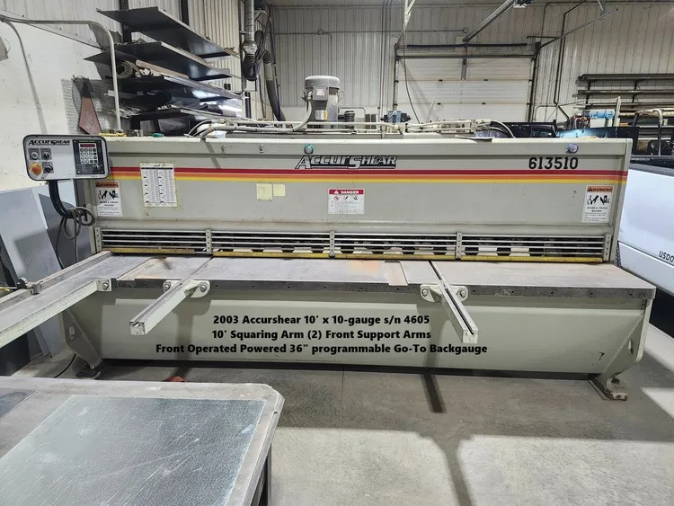ACCURSHEAR 613510 Power Squaring Shears (Gauge) | THREE RIVERS MACHINERY