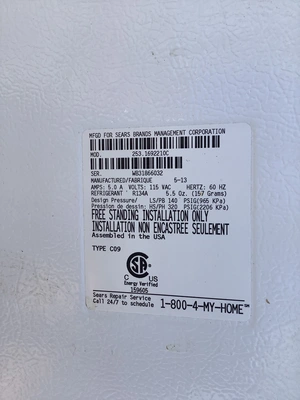 Used KENMORE 253.1692210C Freezers Michigan US | Miedema Asset Management Group #1308004