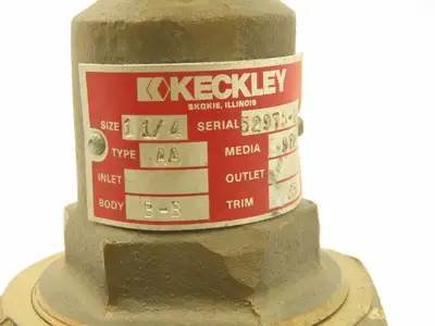 Keckley  Valve AA Steam Pressure Regulating Control Valve 1-1/4"NPT Bronze