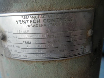 Fisher 12" 150 Class, Cast Iron Butterfly Gate Valve